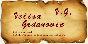 Veliša Grdanović vizit kartica